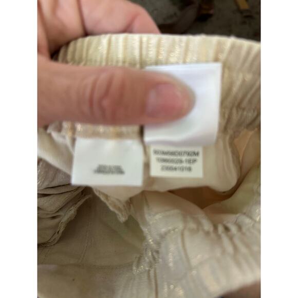 Anne Klein Women's Chalk Gold Linen Blend Trouser Pants Size Medium - Picture 7 of 11